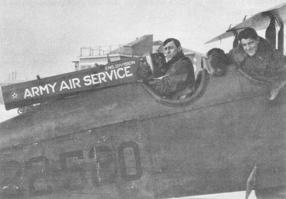 Sam M. Burka (left), a physicist at McCook Field, Ohio, rides with Lt. George W. Goddard to photograph the total solar eclipse Jan. 24, 1925. They were among 25 planes to observe; others were unable to take off due to the cold. <cite>United States Air Force/<a href="https://commons.wikimedia.org/wiki/File:Photographing_1925_Solar_Eclipse.jpg" rel="nofollow noopener" target="_blank" data-ylk="slk:Wikimedia Commons;elm:context_link;itc:0;sec:content-canvas" class="link ">Wikimedia Commons</a></cite>