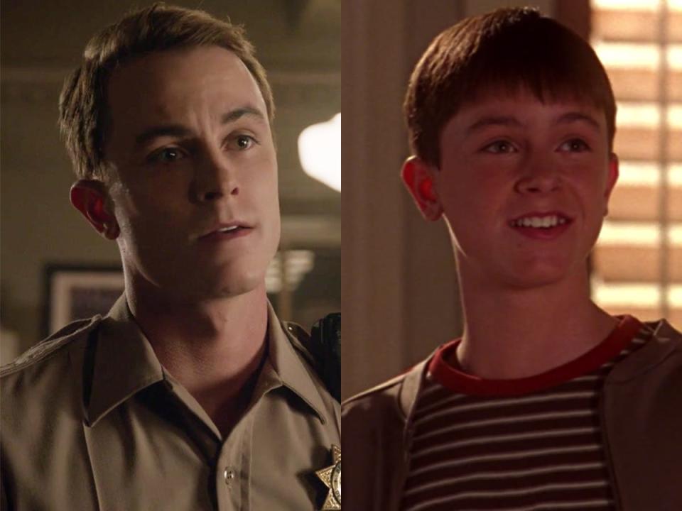 On the left: Ryan Kelley on "Teen Wolf." On the right: Kelly on "Smallville."