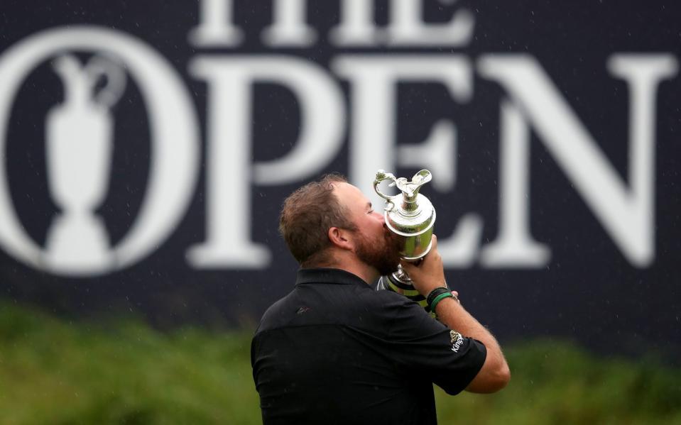 Shane Lowry celebrates with Claret Jug after winning The Open Championship in 2019 - PA