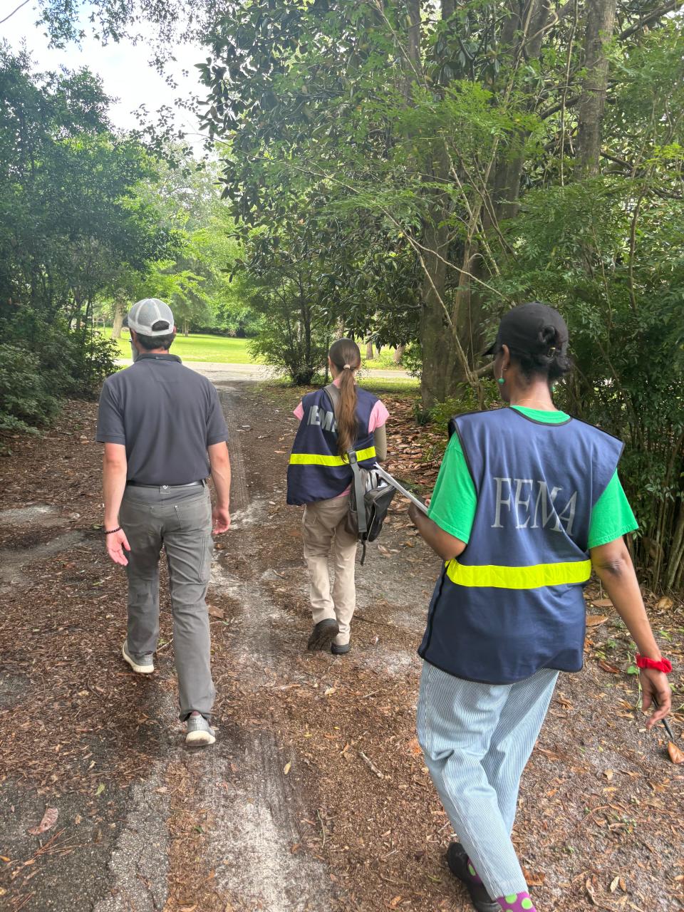 Phillip Shedd and his team, going door-to-door providing FEMA assistance to the Woodville area.