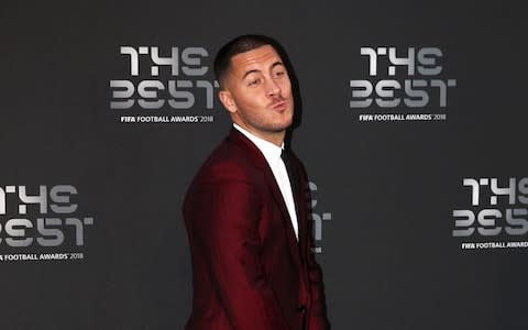 Eden Hazard of Chelsea arrives on the Green Carpet  - Credit: Julian Finne/Getty Images