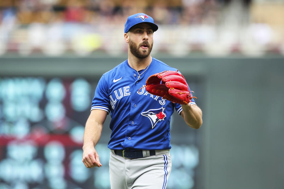 Anthony Bass during a baseball game in Minneapolis (David Berding / Getty Images file)