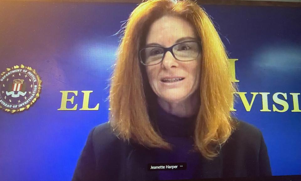 FBI El Paso Division Special Agent Jeanette Harper during a virtual news conference Wednesday discusses how consumers can protect themselves from scammers during the holiday season.
