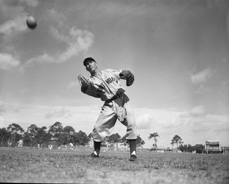 Jack Lindsey of Fort Worth Cats trains at Dodgertown in a photo thought to be taken in 1950. Lindsey played shortstop for the Montreal Royals in the first game the Brookyln Dodgers played in Vero Beach March 31, 1948.