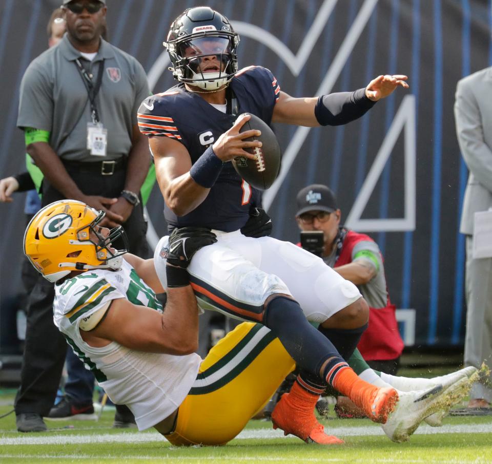 Justin Fields and the Bears are headed to Tampa after Week 1 loss to Packers.