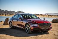 <p>With a striking exterior design and a posh cabin, the 2022 G80 legitimizes <a href="https://www.caranddriver.com/genesis" rel="nofollow noopener" target="_blank" data-ylk="slk:Genesis;elm:context_link;itc:0;sec:content-canvas" class="link ">Genesis</a> as a true luxury brand. It's also on <a href="https://www.caranddriver.com/features/a38873223/2022-editors-choice/" rel="nofollow noopener" target="_blank" data-ylk="slk:our Editors' Choice list;elm:context_link;itc:0;sec:content-canvas" class="link ">our Editors' Choice list</a>. Two turbocharged engines are offered—a 2.5-liter four-cylinder or a 3.5-liter V-6—and both deliver plentiful power and refinement. While the G80 slots in between the smaller <a href="https://www.caranddriver.com/genesis/g70" rel="nofollow noopener" target="_blank" data-ylk="slk:G70;elm:context_link;itc:0;sec:content-canvas" class="link ">G70</a> and the larger <a href="https://www.caranddriver.com/genesis/g90" rel="nofollow noopener" target="_blank" data-ylk="slk:G90;elm:context_link;itc:0;sec:content-canvas" class="link ">G90</a> in the Genesis lineup, its interior design is a cut above both of those sedans and it offers a more modern infotainment package too. The G80's fresh take on what makes a premium car premium puts it near the head of a competitive class of luxury sedans which includes established nameplates such as the <a href="https://www.caranddriver.com/audi/a6" rel="nofollow noopener" target="_blank" data-ylk="slk:Audi A6;elm:context_link;itc:0;sec:content-canvas" class="link ">Audi A6</a>, the <a href="https://www.caranddriver.com/bmw/5-series" rel="nofollow noopener" target="_blank" data-ylk="slk:BMW 5-series;elm:context_link;itc:0;sec:content-canvas" class="link ">BMW 5-series</a>, and the <a href="https://www.caranddriver.com/mercedes-benz/e-class" rel="nofollow noopener" target="_blank" data-ylk="slk:Mercedes-Benz E-class;elm:context_link;itc:0;sec:content-canvas" class="link ">Mercedes-Benz E-class</a>.<br></p><p><a class="link " href="https://www.caranddriver.com/genesis/g80" rel="nofollow noopener" target="_blank" data-ylk="slk:Review, Pricing, and Specs;elm:context_link;itc:0;sec:content-canvas">Review, Pricing, and Specs</a></p>