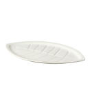 This photo shows the leaf-shaped side plate in the Ikea Vinterfest collection. From tablescapes to apparel, the gift possibilities in white are endless for the holidays. (AP Photo/Inter IKEA Systems B.V.)