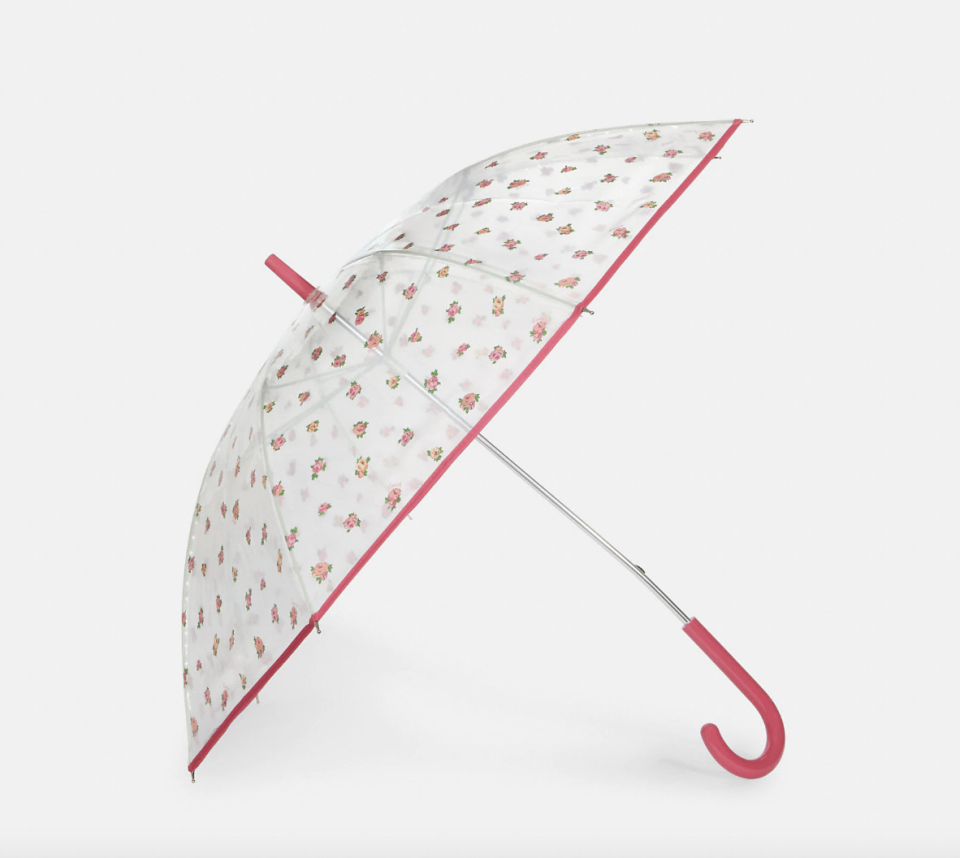 Mini Clear Bubble Umbrella In Vintage Rose Print (Photo via Coach Outlet)