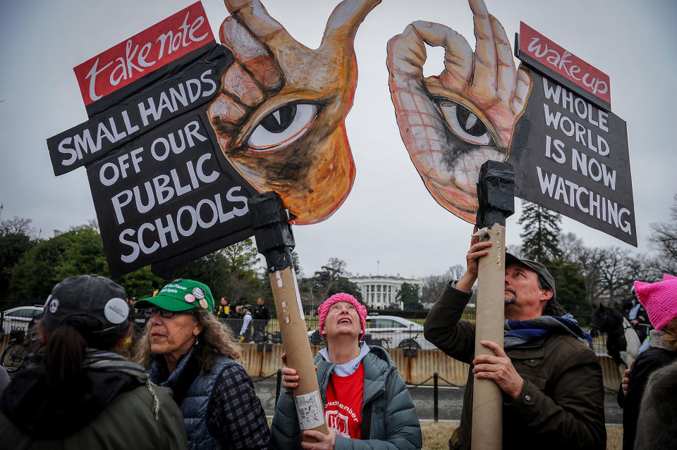 <p>Thousands of demonstrators gather in the Nation’s Capital for the Women’s March on Washington to protest the policies of President Donald Trump. January 21, 2017. (Photo: Mary F. Calvert for Yahoo News) </p>