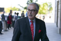 FILE - Edward Tarpley, the attorney of Oath Keepers leader Stewart Rhodes, arrives at the federal courthouse in Washington, Tuesday, Sept. 27, 2022. Federal prosecutors on Monday, Oct. 3, will lay out their case against the founder of the Oath Keepers' extremist group and four associates charged in the most serious case to reach trial yet in the Jan. 6, 2021 U.S. Capitol attack. (AP Photo/Jose Luis Magana, File)