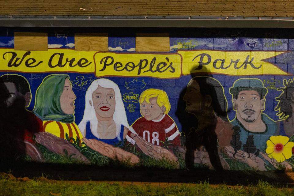 A colorful mural at People's Park