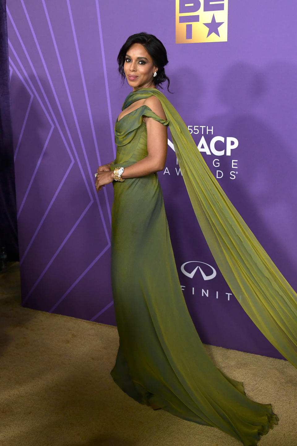 Kerry Washington attends the 55th Annual NAACP Awards at Shrine Auditorium and Expo Hall on March 16, 2024 in Los Angeles, California.