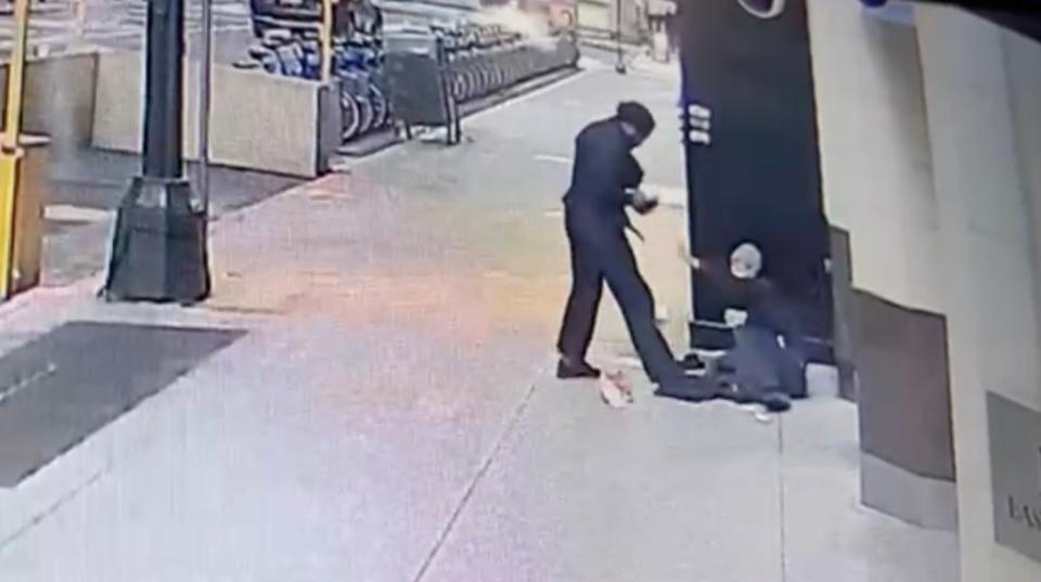 Surveillance video captured Xavier Israel allegedly beating up and robbing a good Samaritan who gave him his coat.