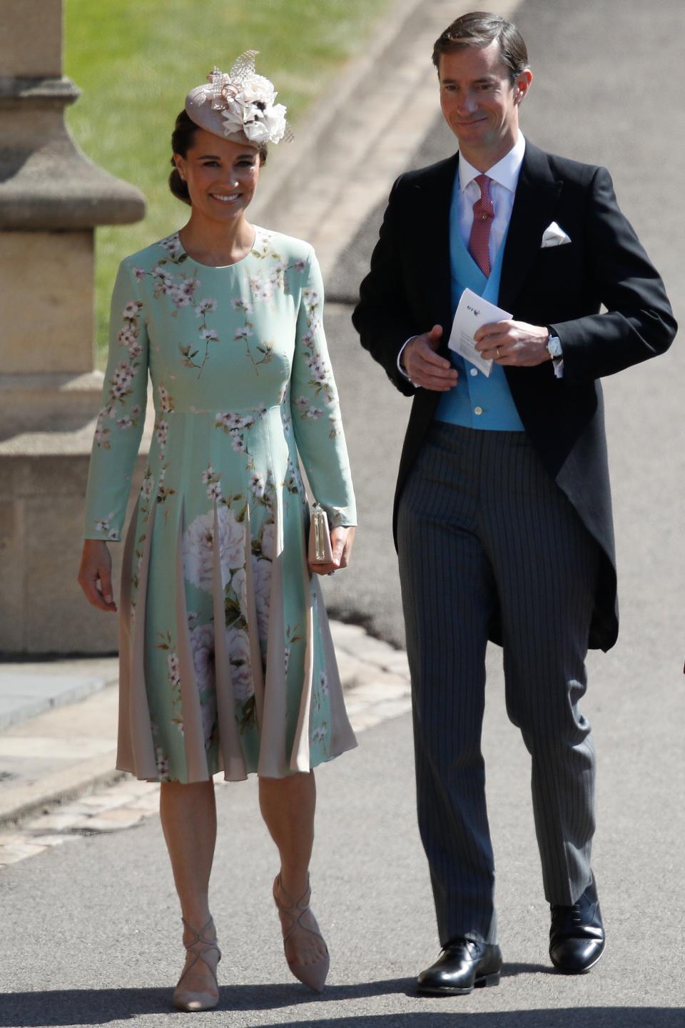 <p>Die schwangere Pippa Matthews, geborene Middleton, trifft mit ihrem Ehemann James Matthews ein. (Bild: Getty Images) </p>