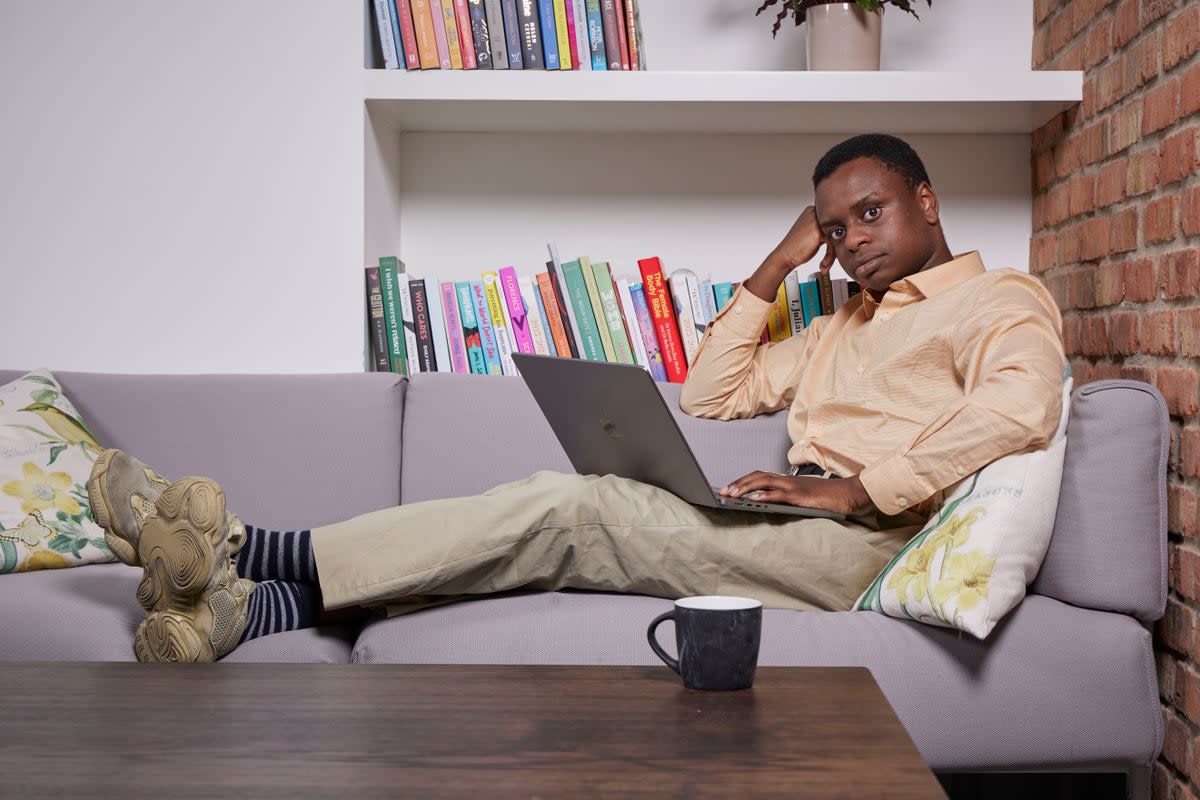 Jonathan Kanengoni tried independent living in London and now is working on the same desk that he revised for his A-levels on  (Matt Writtle)