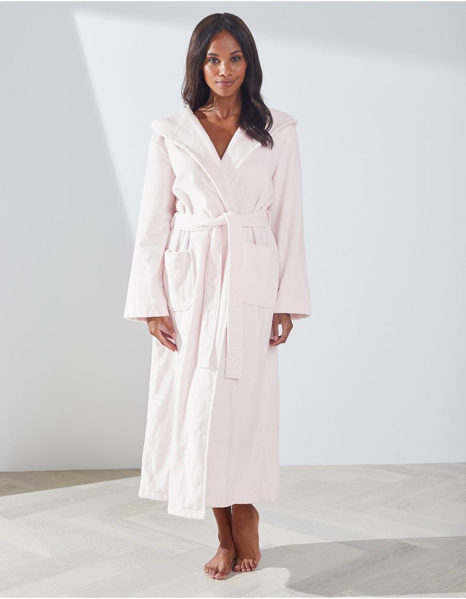 The White Company Hooded Velour Robe