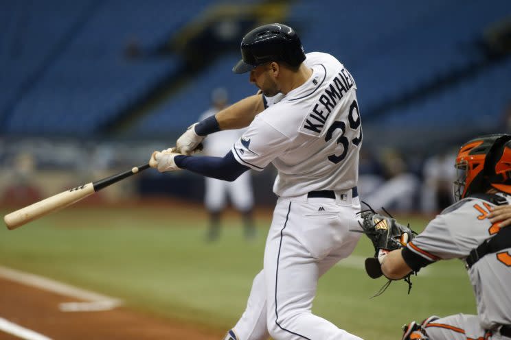 Kevin Kiermaier impressed at the plate Wednesday. (Getty Images/Brian Blanco)