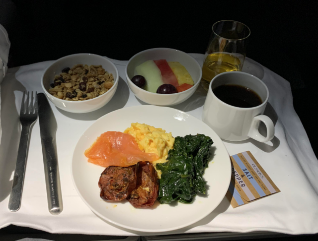 qantas first class meal