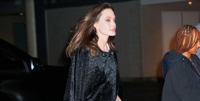 Angelina Jolie Wears Black Dress During Rome Outing: Photos