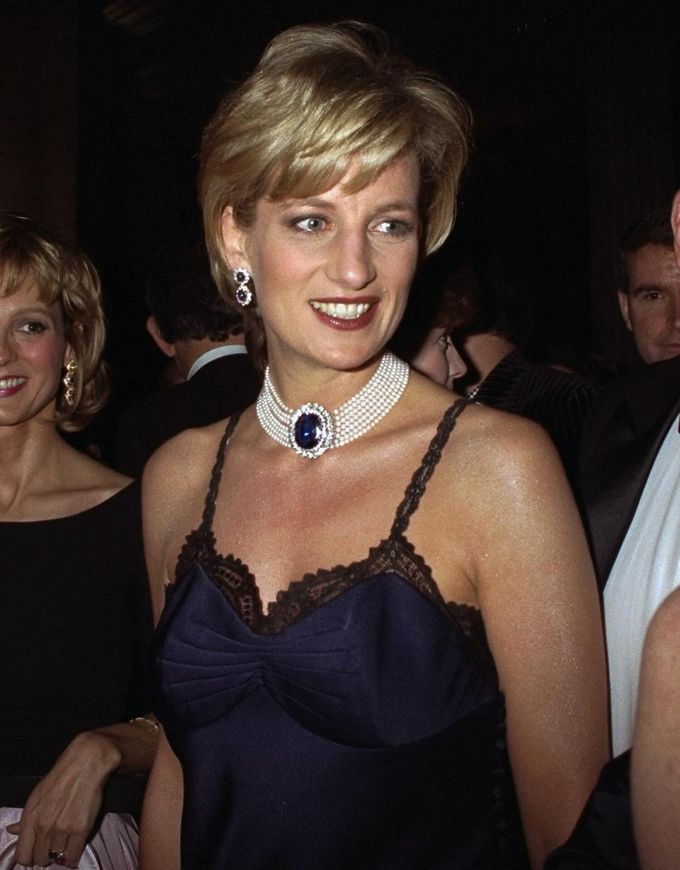 Diana, Princess of Wales at Costume Institute Gala at Metropolitan Museum of Art for a benefit ball