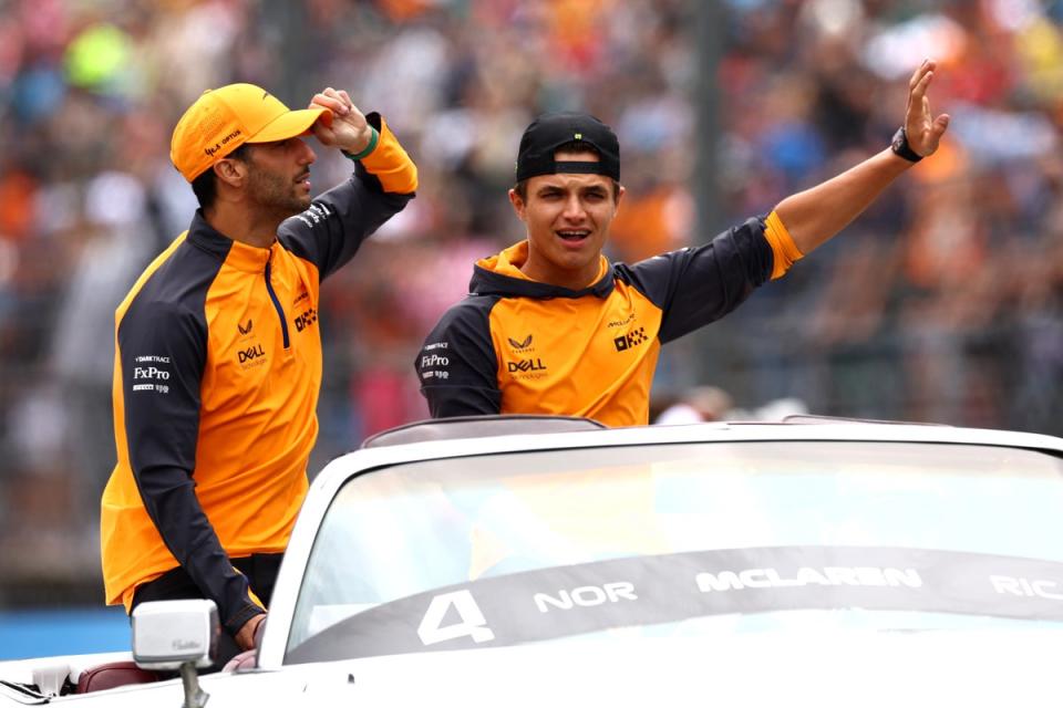 Ricciardo and Norris wave to fans in Hungary  (Getty Images)