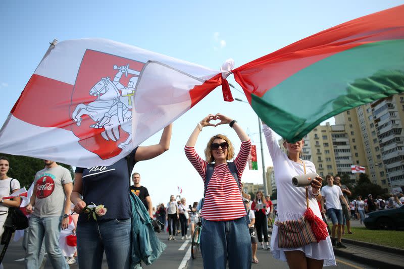 Opposition demonstration to protest against presidential election results in Minsk