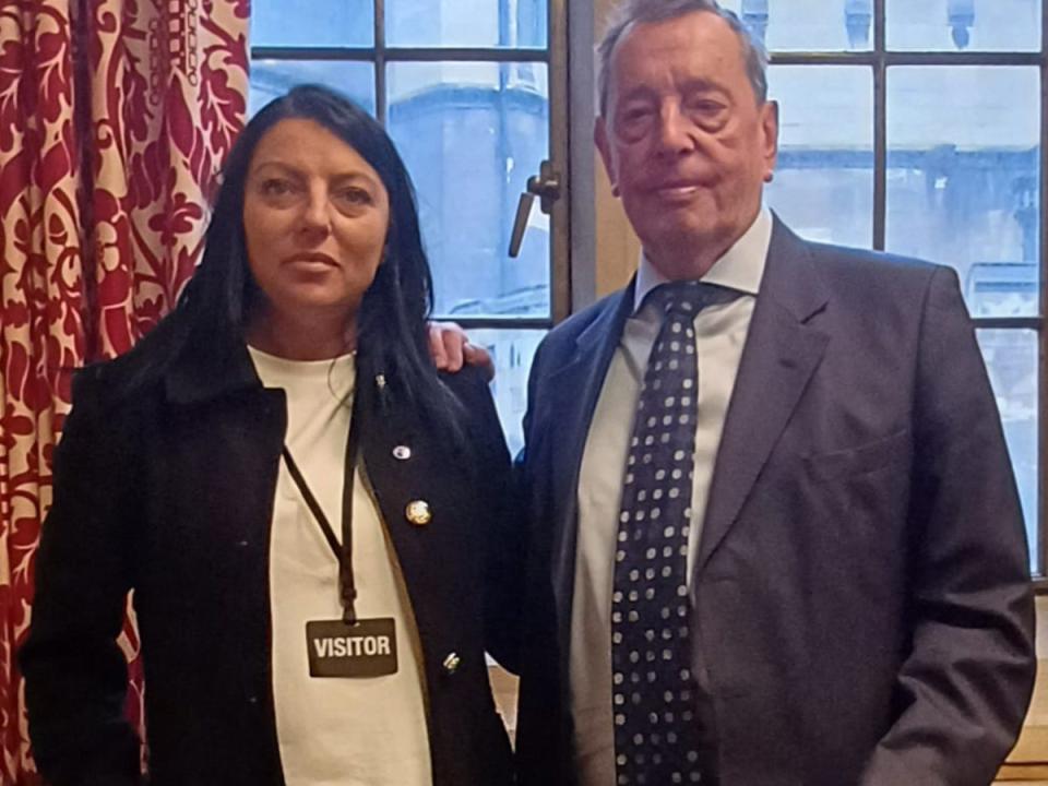 Clara White with David Blunkett, whom she turned to for help in the fight for Kayden to visit his father (White family)