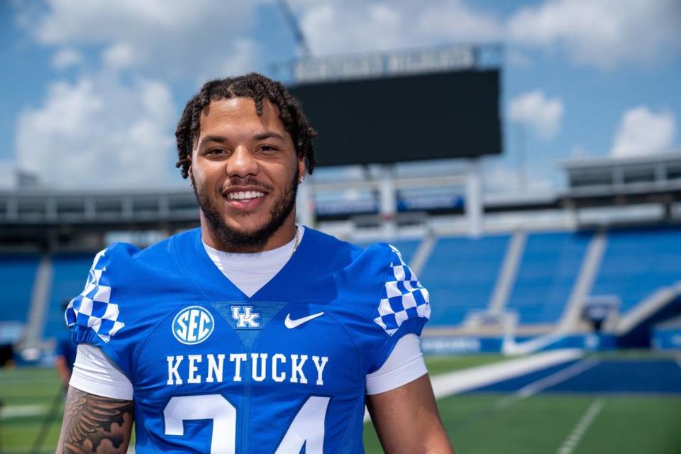 Kentucky football star Chris Rodriguez has been held out of the first four games of the 2022 season due to an eligibility issue. Mark Mahan /Lexington Herald-Leader