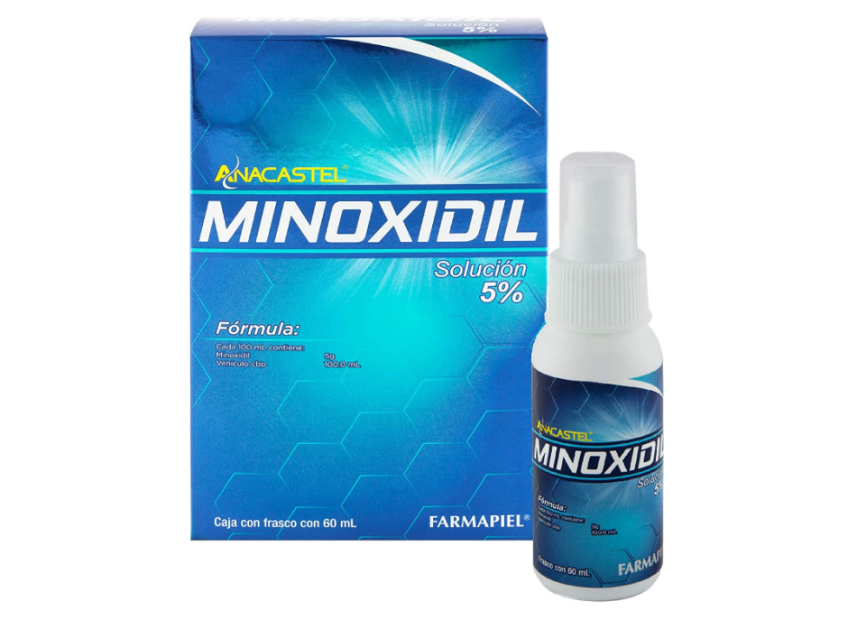 Minoxidil 5% es la solución para la caída del cabello (60 ml). / Imagen: Amazon México