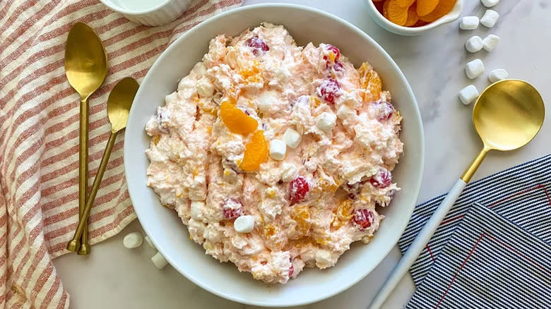 Bowl of ambrosia salad