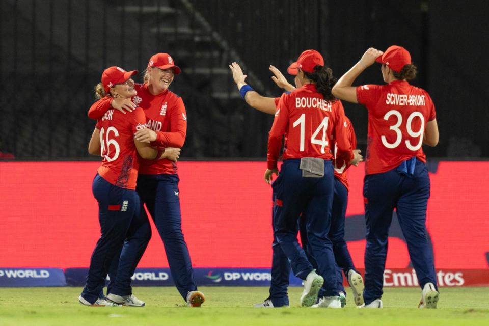 England take the early wicket of Tazmin Brits at Sharjah (AP)