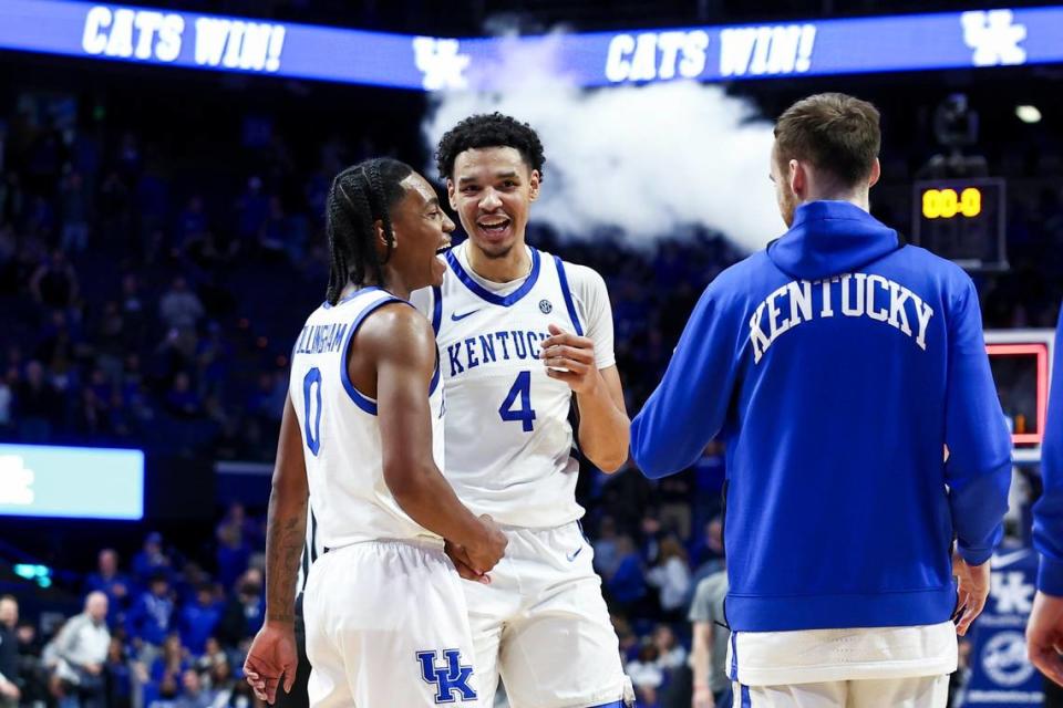 Kentucky forward Tre Mitchell (4) has missed UK’s last two games with a back injury. On his radio show, John Calipari said Mitchell practiced with the Wildcats on Monday. Silas Walker/swalker@herald-leader.com