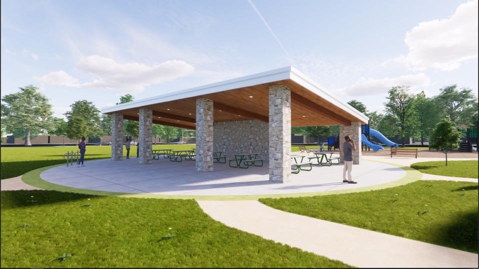 A rendering of the proposed restroom shelter at Seramur Park, formerly Emerson Park, in Stevens Point.