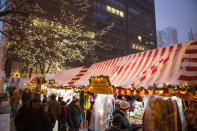 <p>Inspired by the German Christkindlmarket, which first took place in Nuremberg in 1545, Chicago’s Christmas market is now an institution. Many of the market sellers travel from Germany – so expect traditional wooden toys and glass steins mixed in with international flair. <em>[Photo: ChooseChicago.com]</em> </p>