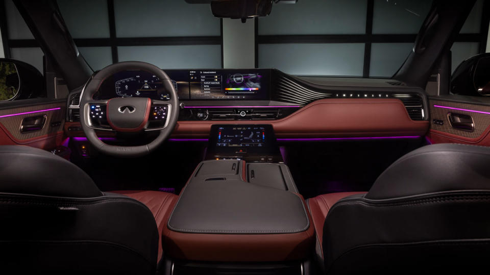 The interior of a 2025 Infiniti QX80.