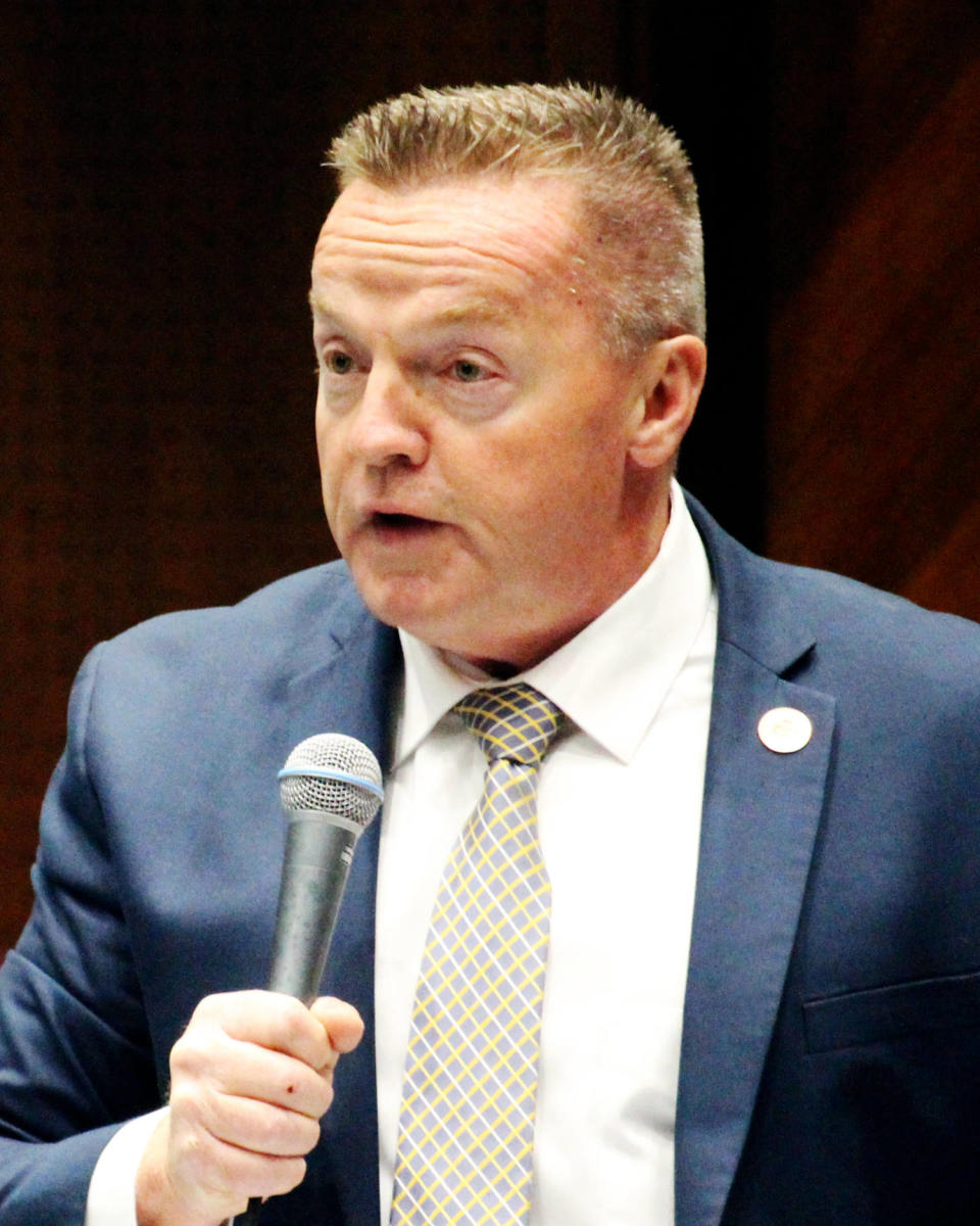 Anthony Kern Anthony Kern argues in support of a provision in the Arizona budget package that strips cash from Maricopa County Sheriff's office in Phoenix (Bob Christie / AP file)