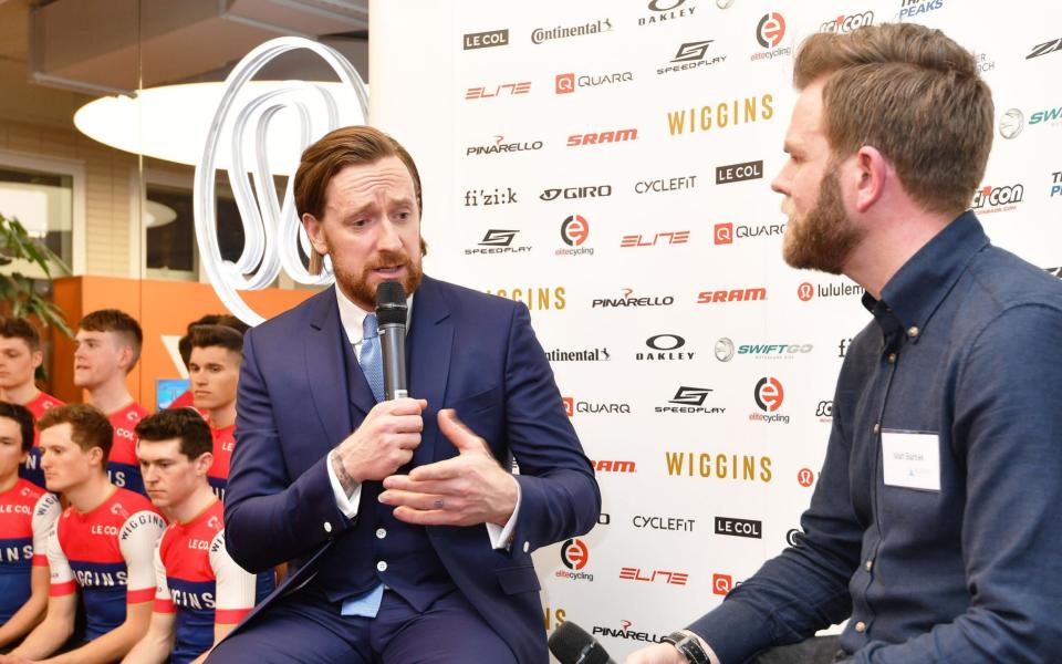 Sir Bradley Wiggins gave his advice at the 2018 season launch of Team Wiggins on Wednesday - PA