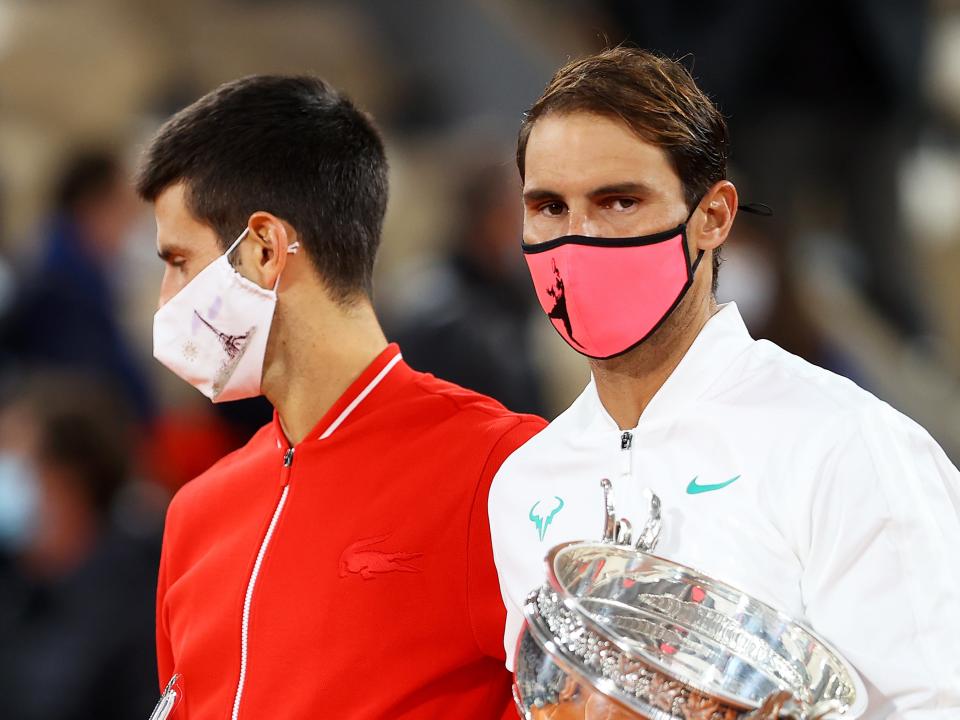 Last year’s runner-up Novak Djokovic and winner Rafael Nadal are on the same half of this year’s draw (Getty)