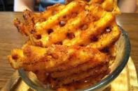 Max Brenner in New York City serves up these chile and cocoa powder-dusted french fries.