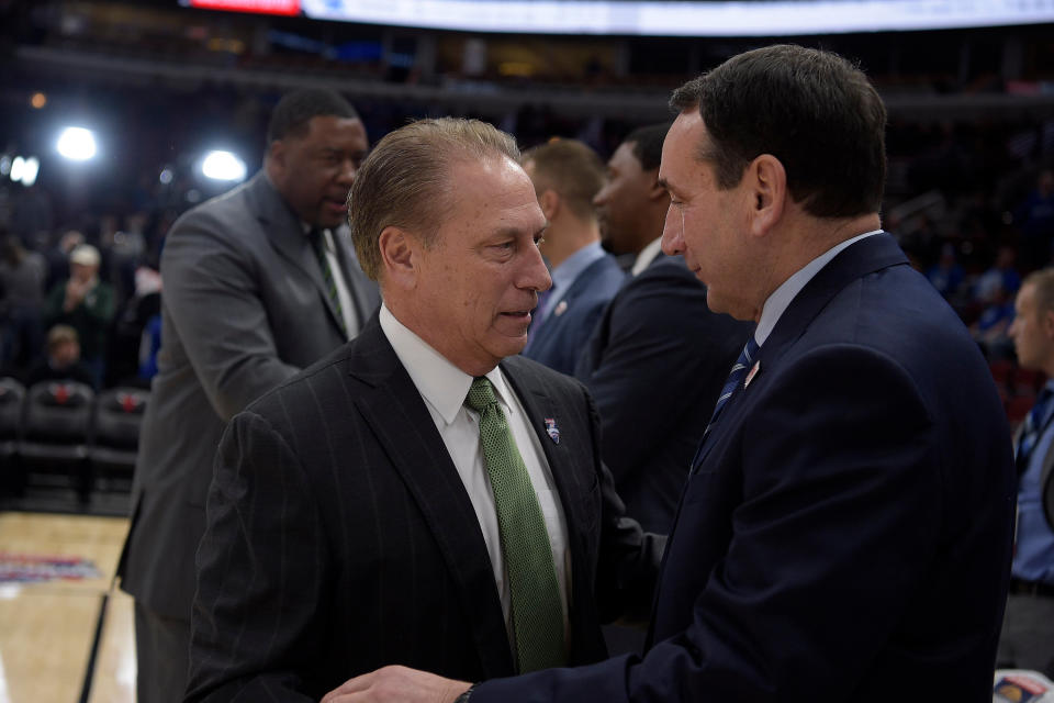Tom Izzo's reward for winning the Big Ten could be an eventual date with Mike Krzyzewski. (Getty)