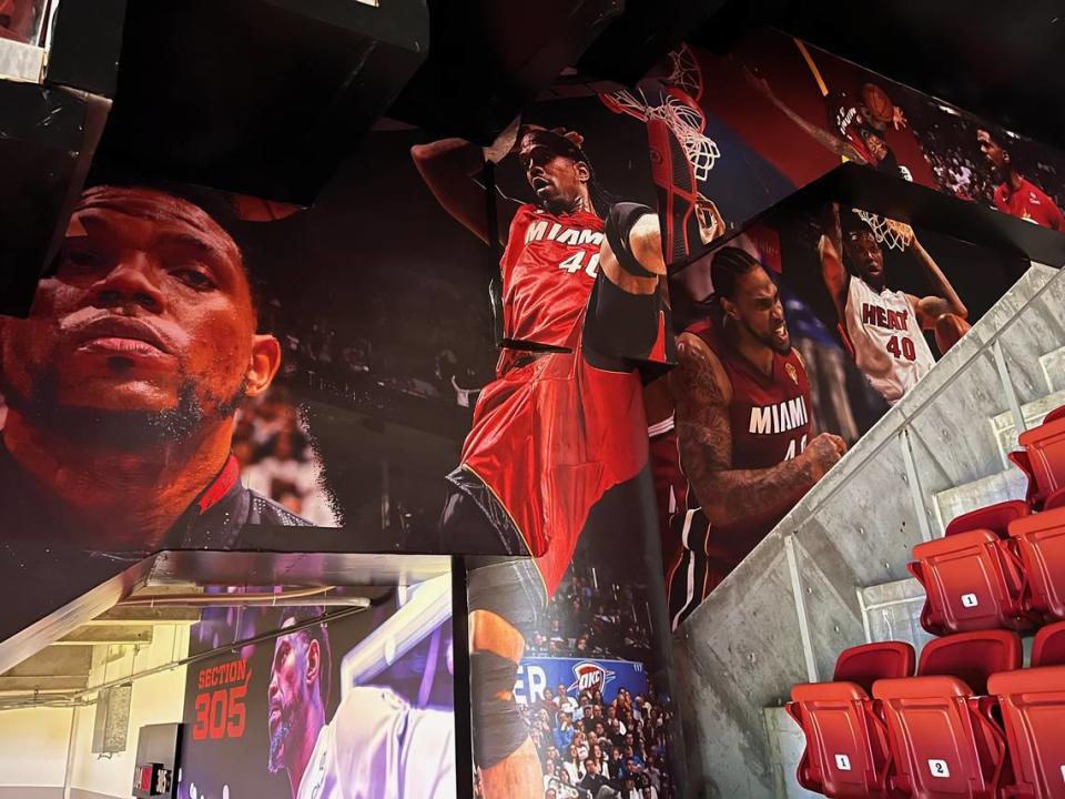 Section 305 at Miami-Dade Arena is now dedicated to Miami Heat forward and captain Udonis Haslem.