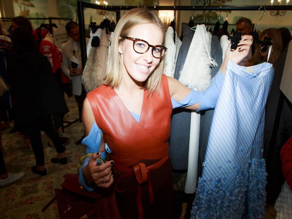 Ms Sobchak attends Paris Fashion Week in October 2015 (Getty)