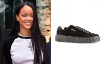 <p>If there's one person who can make sneakers look stylish, it’s Rihanna; and with her highly coveted designs for Puma, she’s given ambition to the rest of us who are hopelessly trying to nail the athleisure look. These cool suede sneakers come in an array of cute colors and styles that are sure to turn heads anywhere you go while giving you the comfort you deserve.</p> <p><b>To buy:</b> <a rel="nofollow noopener" href="https://click.linksynergy.com/fs-bin/click?id=93xLBvPhAeE&subid=0&offerid=465536.1&type=10&tmpid=2425&RD_PARM1=https%3A%2F%2Fwww.bloomingdales.com%2Fshop%2Fproduct%2Ffenty-puma-x-rihanna-womens-creeper-platform-sneakers%3FID%3D2594887&u1=TLFASsheG1CS11_ComfyCelebShoesMay17" target="_blank" data-ylk="slk:bloomingdales.com;elm:context_link;itc:0;sec:content-canvas" class="link ">bloomingdales.com</a>, $150</p>