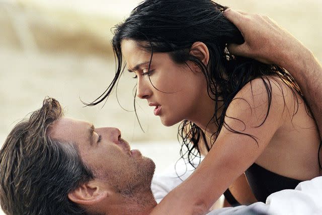 <p>Moviestore/Shutterstock</p> From Left: Pierce Brosnan and Salma Hayek in 'After the Sunset'