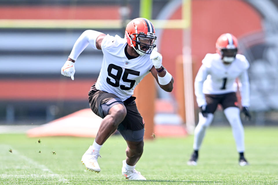 Does Myles Garrett still have another level to reach? Not only do the Browns believe it, they're angling their defensive revamp around it. (Photo by Nick Cammett/Diamond Images via Getty Images)