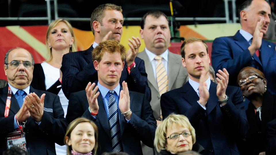 William and Harry at England match in Cape Town