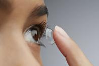 <p>Do you wear <a href="https://www.womansday.com/health-fitness/wellness/news/a50685/bionic-lenses-making-contacts-glasses-obsolete/" rel="nofollow noopener" target="_blank" data-ylk="slk:contact lenses;elm:context_link;itc:0;sec:content-canvas" class="link ">contact lenses</a> instead of glasses? Watch out for white spots on your cornea (that clear layer over the front of your eyeball). This is "quite common among people who wear contact lenses" and can be a sign of a corneal infection, Dr. Herz says.</p>