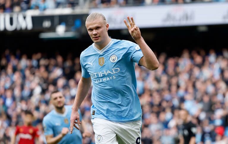 Erling Haaland, con un gran sprint final en Manchester City, llegó al podio de la Bota de Oro 2023/24