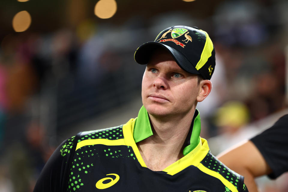 Steve Smith, pictured here during the second T20 between Australia and West Indies.