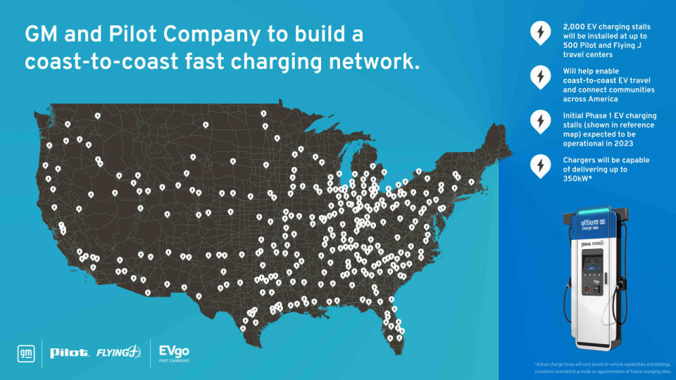 A map of GM and EVGo